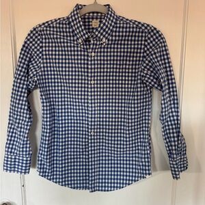 Crewcuts Blue and White Checkered Kids Button-Down Shirt